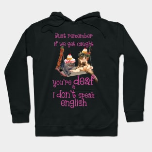 Just remember if we get caught you're DEAF and I DONT speak ENGLISH Hoodie